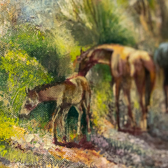 Caballos pastando, Luis Godoy